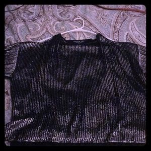 Top Shop sequin cold shoulder top size 6